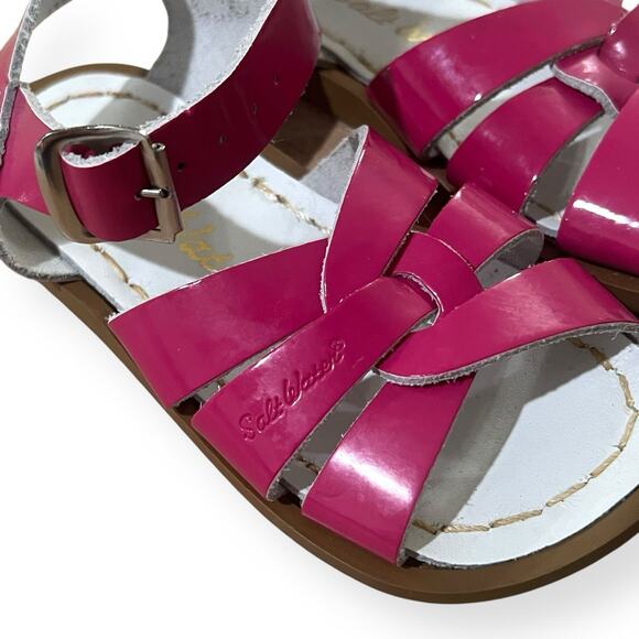 Salt Water Sandals by Hoy Shoe The Original Sandal Shiny Fuchsia Size Girls 7 - Picture 2 of 6